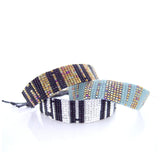 Urbania Cord Bracelet- Glamor Stripe Beaded Bracelet