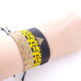 Aztec Cord Yellow Beaded Bracelet