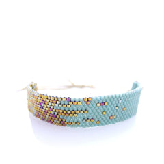 Stardust Cord Beaded Mint Bracelet