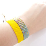 Stardust Cord Beaded Mint Bracelet