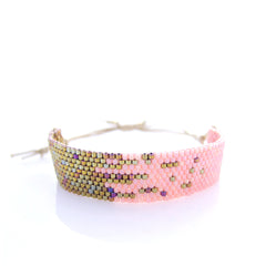 Stardust Cord Beaded Coral Bracelet