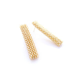 Classic Gold Bars Beaded Long Stud Earrings