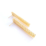 Classic Gold Bars Beaded Long Stud Earrings