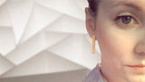 Classic Gold Bars Beaded Long Stud Earrings