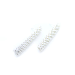 Classic Silver Bars Beaded Long Stud Earrings
