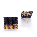 Color Block Beaded Stud Earrings