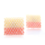 Color Block Beaded Stud Earrings