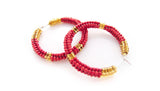 Nubian Classic Red Beaded Hoops