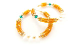 Nubian Queen Tangerine Beaded Hoops