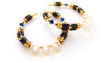Nubian Queen Black Beaded Hoops