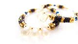 Nubian Queen Black Beaded Hoops