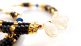 Nubian Queen Black Beaded Hoops