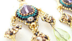 Spanish Condesa Crystal & Glass Bead Chandelier Earrings