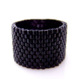 Classic Black Beaded Ring