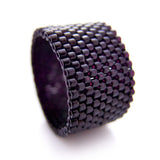 Classic Black Beaded Ring