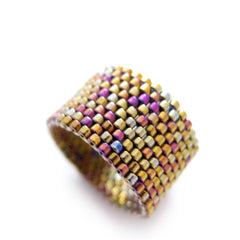 Classic Metallic Gold Beaded Ring