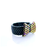 Gold Bow Beaded Ring