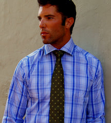 Karsten Dress Blue & White Plaid Mens Shirt