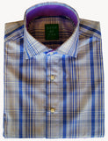 Karsten Dress Blue & White Plaid Mens Shirt
