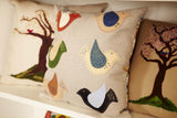 Freckled Birds Folk Art Pillow