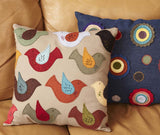 Whole Flock Folk Art Pillow