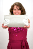 Large Clutch - Metallic Brown