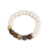 Saunf Bone, Wooden Skull and Prayer Beads Bracelet