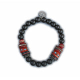 Jeera Goli Black Onyx and Vintage Mala Beads Bracelet