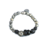 Jeera Dalmatian Jasper and Lava Bracelet