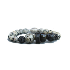 Jeera Dalmatian Jasper and Lava Bracelet