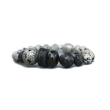 Jeera Dalmatian Jasper and Lava Bracelet