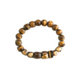 Cheeni Tiger Eye and Gold Leaf Mala Beads Bracelet