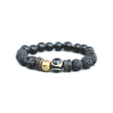 Dhania Lava and Black skull bracelet