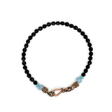 Chutney Faceted Onyx and Blue jade bracelet
