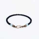 Chutney Faceted Onyx and Blue jade bracelet