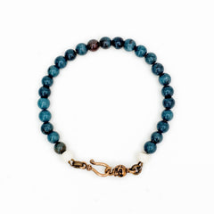 Hara Dhania Jasper and bone bracelet with Brass Skull