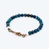 Hara Dhania Jasper and bone bracelet with Brass Skull