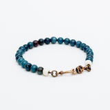 Hara Dhania Jasper and bone bracelet with Brass Skull