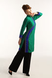 Peacock Inspired Asian Tunic