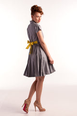 Pleated Shirtdress in Sunshine