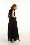 Cap Sleeve Embroidered Maxi Dress