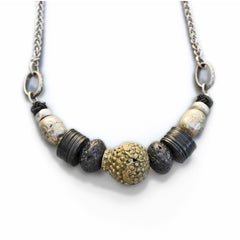 Kalonji Buddhist Prayer beads on Brass	 Necklace