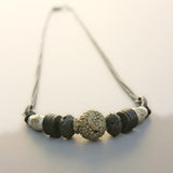 Kalonji Buddhist Prayer beads on Brass	 Necklace