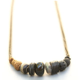 Sarson Boho two tone necklace with Laborodite