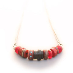 Pudina Red vintage Buddhist monk beads Necklace