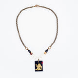Jethimadh Brass Lion Roar on stitched leather Necklace