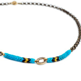 Jafari Snake Bead necklace with brass chain Necklace