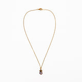 Anaar Tahitian Pearl with Brass Crown on Brass chain Necklace