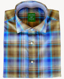 Merrick Sport Blue & Olive Mens Shirt