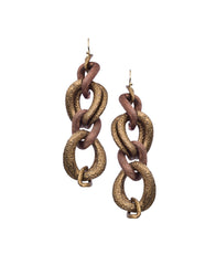 Metallo Mixed Metal Chain Drop Earrings